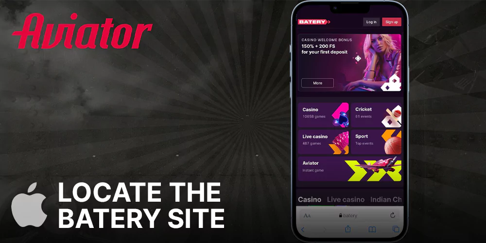 Open the Batery website on your iPhone