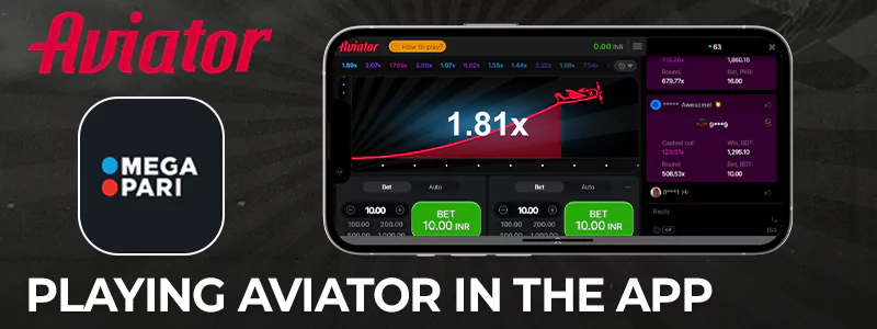 Play the Aviator game in the Megapari app