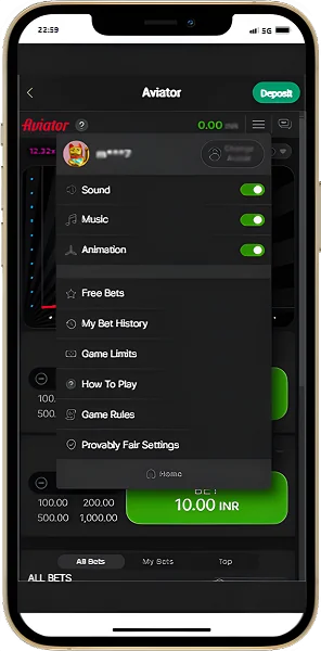 Screenshot Aviator Game Account